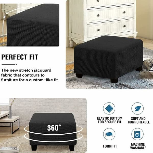 (Black) Stretch Slipcovers, Square Spandex Fabric Slipcovers for