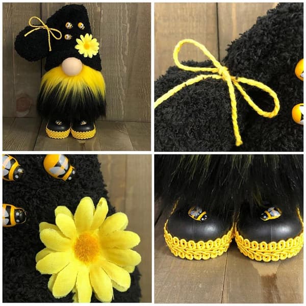 {HH} Handmade Bumblebee Gnome Plush Doll Adorable Gift for Everyone