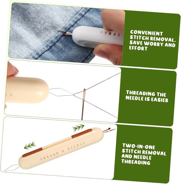 Needle Threader and Seam Ripper Threading Tool for Hand Sewing, Sewing Accessories for Embroidery and Craft Projects
