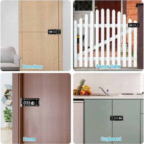 4-Digit Combination Lock - Keyless Mechanical Lock - Durable Zinc Alloy - Vertical/Horizontal Installation