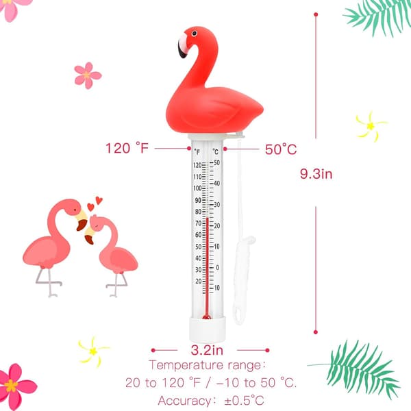 Flydende Pooltermometer, Letlæseligt til Vandtemperatur med Snor til Udendørs- og Indendørspools og Spa