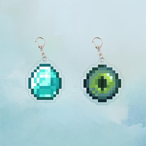 Pixel Game Keychains, Gaming Themed Keychains, Pixel Game Decorations, Gaming Style Bags and Accessories D D