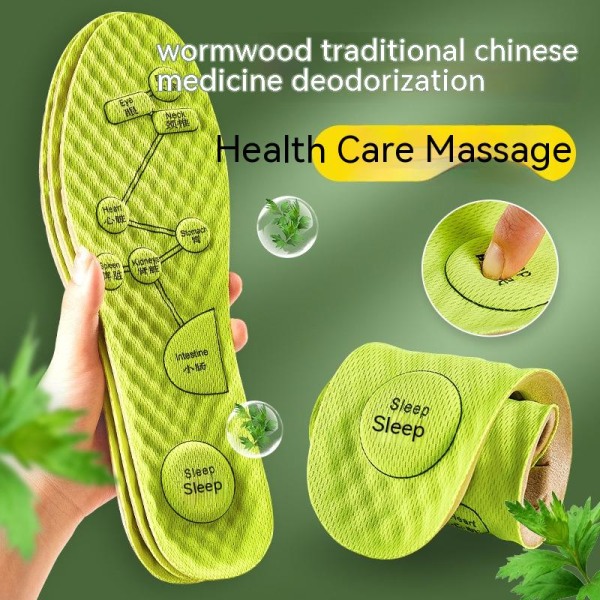 Anti odor breathable, dehumidifying, and sweat absorbing insoles for men and women, green 45-46 pair