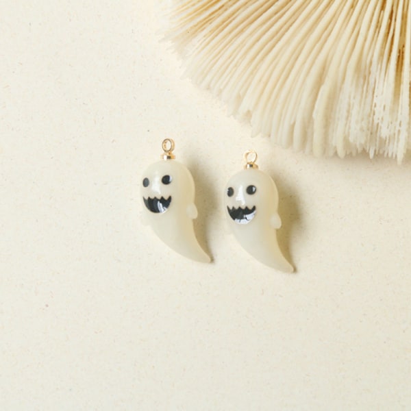 10 stk Ghost Resin vedhæng til DIY Craft smykker Halloween øreringe Halskæde Armbånd Making Supplies