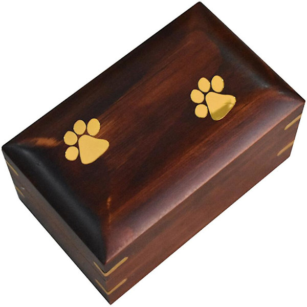 Dekorative Urner Urner Æske Lille Træurne Hund Urne Træ Hund Urner Aske Træ Aske Urner 12.7x7.6cm
