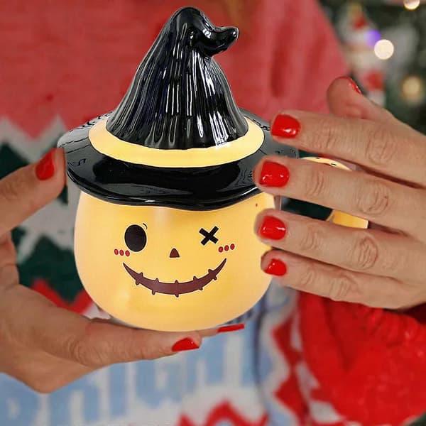 2025 Cute and Funny Halloween Ghost Mug with Lid Yellow