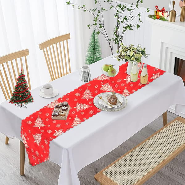 Christmas Table Runner, Christmas Cotton and Linen Table Runner, Christmas Decoration