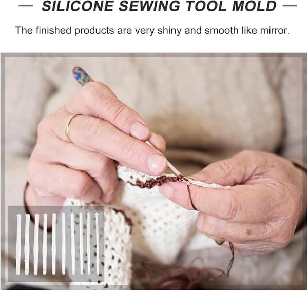 10 stk silikone hæklenål form sæt DIY strikkepind form håndværk støbeværktøj