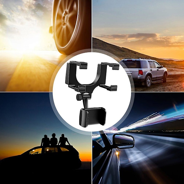 Telefonholder 360 graders bil bakspeilmontering stativholder for telefon GPS bakspeilholder