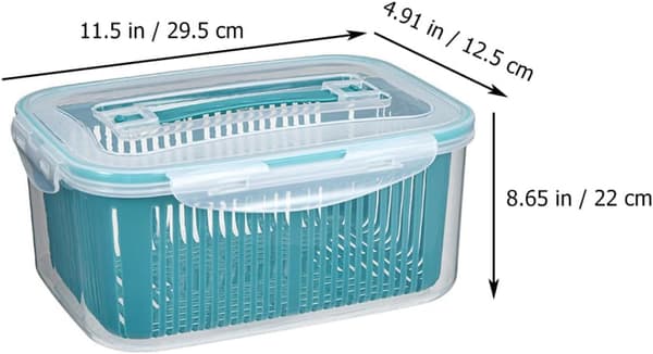 5 Pcs Double-Layer Kitchen Drain Baskets for Fruit and Vegetable Washing