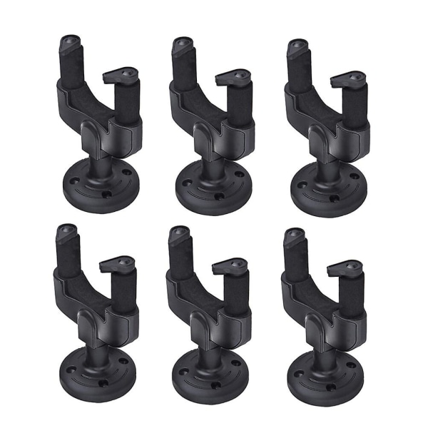 6 kpl/setti Irrotettavat seinäkiinnitteinen kitaran ripustuskoukut Automaattisella lukituskahvalla ja pohjalla (musta)Black6Pcs Black 6Pcs