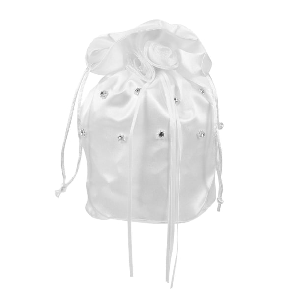 Håndveske Kvinner Satin Bryllup Bryllup Liten Pengesekk Perle Bryllupsgavepose Bryllupsposer Satin Bryllup Pengesekk Bryllupsdag Hvit 22X18.5CM