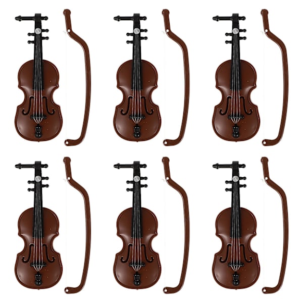 6 stk Udendørs Dekoration Lille Hus Dekoration Mini Violin Samling Mini Violin Ornamenter Dukkehuse Ornament