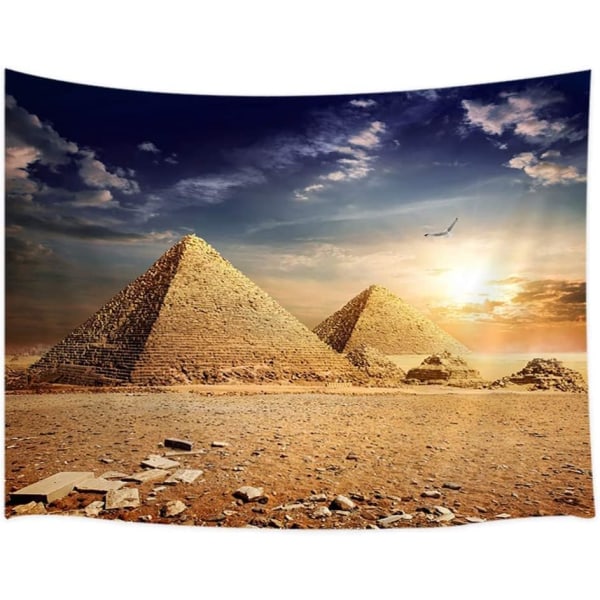 Egyptens resor Gobeläng Vägghängande, egyptiska pyramiderna Historia i öknen och flygande örn Fågel Natur Solsken, Heminredning Gobeläng