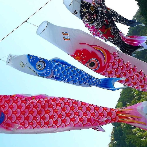 5-delt sæt Karper Streamer Windsock Karper Farverig Art Gift Fish Wind