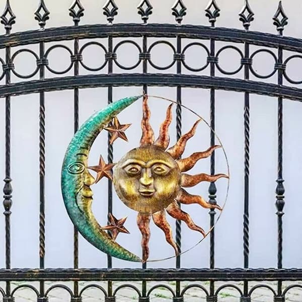 Metallic Sun and Moon Wall Decorations, Creative Sun and Moon Wall Decorations
