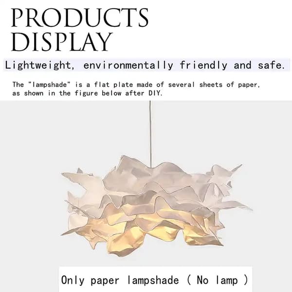 Paper Cloud Shape Pendant Light Simple Art Paper Flower Shape Ceiling Lamp Chandelier and Decorative Cloud Ceiling Light for Bedroom