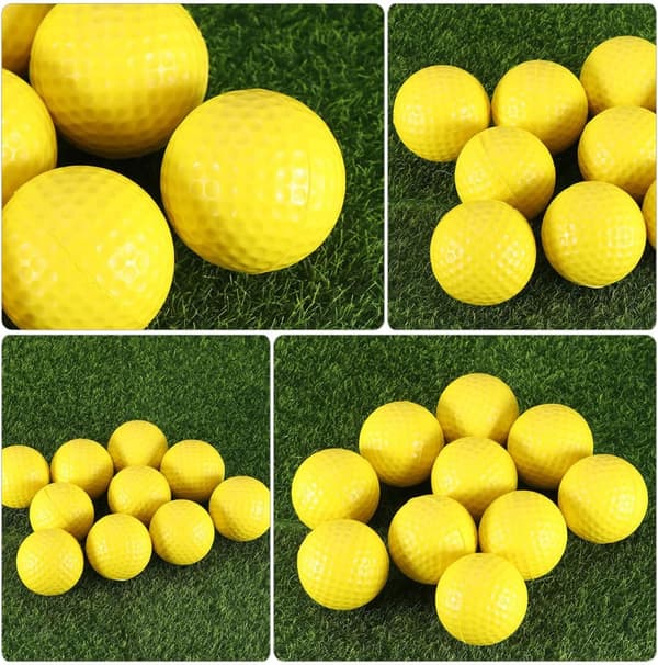 12 st gula skumgolfbollar 4,2 cm lätta inomhusträningsbollar