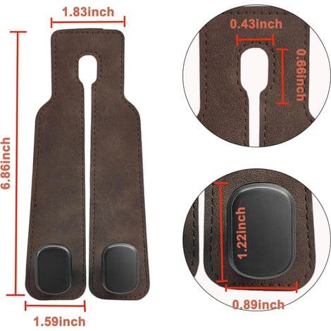 Bilhandväskkrok, förvaringskrok för bilbarnstol (brun - set om 4)
