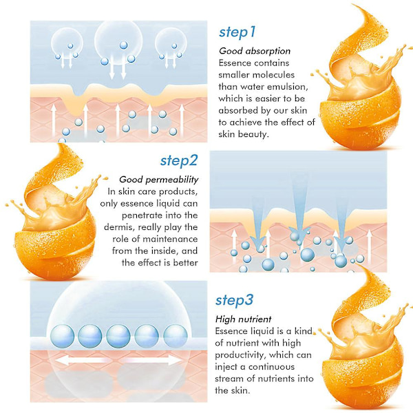 1/2 stk. Fadepletter Facial Essence Fugtighedspåfyldning Fadepletter Fine Linjer Hud Essence 30ml2PCS