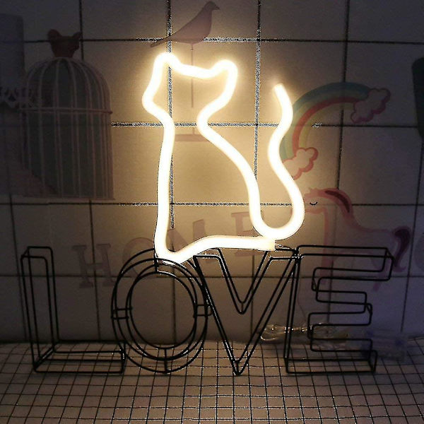 Neon Cat Ljusskylt Cat Neonljus Vägglampa Rum Dekoration Batteri- och USB-driven Neonljus Cat Neon Skyltar Lampor Lyser Upp För Barns Sovrum Bar