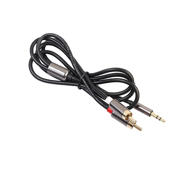2RCA - 3,5 mm:n urosäätöliitäntä, kultapinnoitettu kuulokeliitäntä, jakaja, musta