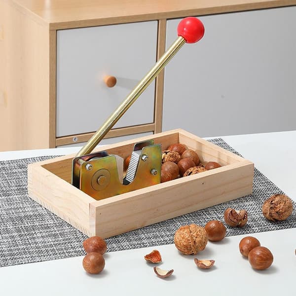 Nutcracker Set for All Nuts, Manual Nutcracker, Walnut Cracker, Walnut Cracker with Handle, Manual Cracker with Wooden Base
