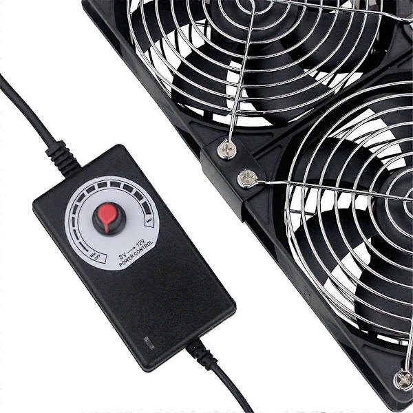 3x120mm Computer Fan with AC 100V-240V Speed Controller EU Plug