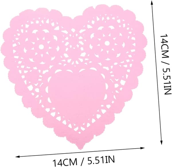 100 pcs Heart-shaped Paper Placemats Tear-resistant Decorative Placemats