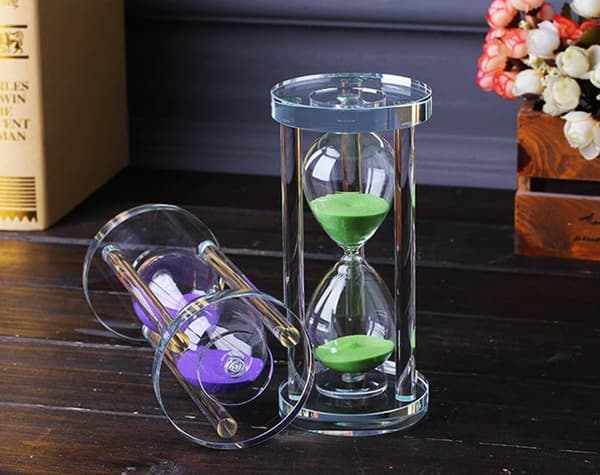 Transparent Krystal Timeglas Timeglas Ur Håndværk Glas Dekoration, 15 Minutter / 30 Minutter / 60 Minutter (Pink, 60 Minutter)