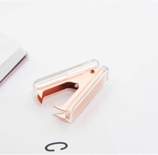 Transparent Staple Remover for Removing Staples (Rose Gold)