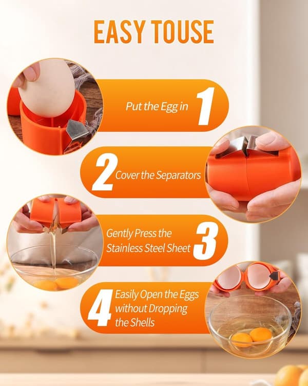 Egg Cracker - 3 Pieces - Egg Slicer - Stainless Steel - Egg Shell Opener - Egg Head Cutter - Egg Topper - Egg Decanter - Egg Slicer ...