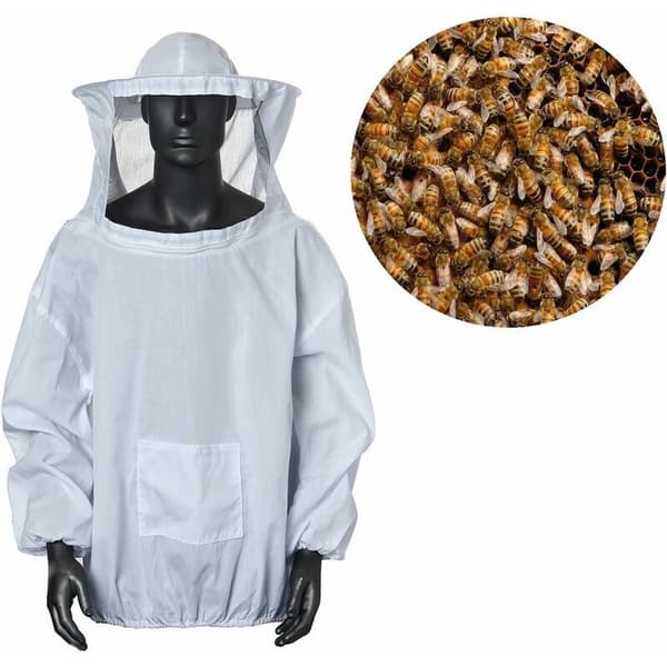 Smock Suit -suojavarustus ammattimaisella mehiläishoitajan hatulla mehiläishoitajille
