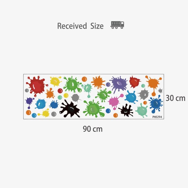 2-pak Multicolor Vægdekaler (112 stk), Stænk og Pletter