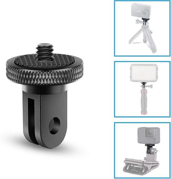 Stativadapter Kameramonteringstilbehør Aluminiumadapter til montering af kameraer på GoPro-beslag og andre actionkameraer (2 stk., sort)