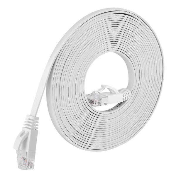 6 Ethernet-kabler Flade Internet Netværks Patch-kabler Højhastigheds Computertråd Hvid