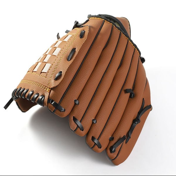 bruna Softbollshandskar Baseball Catcher PU Läder Gamer Glove 11.5 för tonåringar/vuxna/övningar