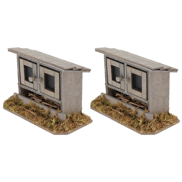2 stk Botanisk Dekor Mini Kyllinghus Kyllinghusmodell Dukkehust Layout Rekvisitter Kyllinghus Mod 10X7CM