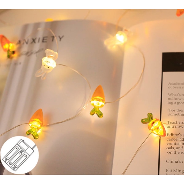 Kanin reddik lampe iøynefallende jule LED lys string krans dekorasjon med høy lysstyrke