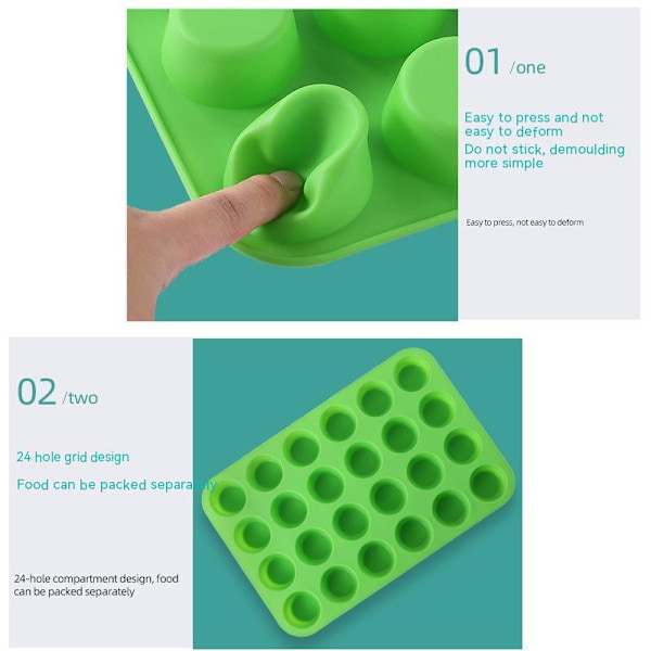Mini Silikon Muffinsform, 24 Koppar Mini Muffinform Gratis och Diskmaskinsäker, Icke-Klibbig Silikon Bakform