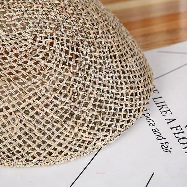 Stråhatt Flat Cap for Dame/Herre - Hatt med brem Vår-sommer L (58-60cm)