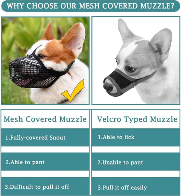 Dog Muzzle, Breathable Pet Mask Dog Training Muzzle for Small, Medium, Large Dogs (L)