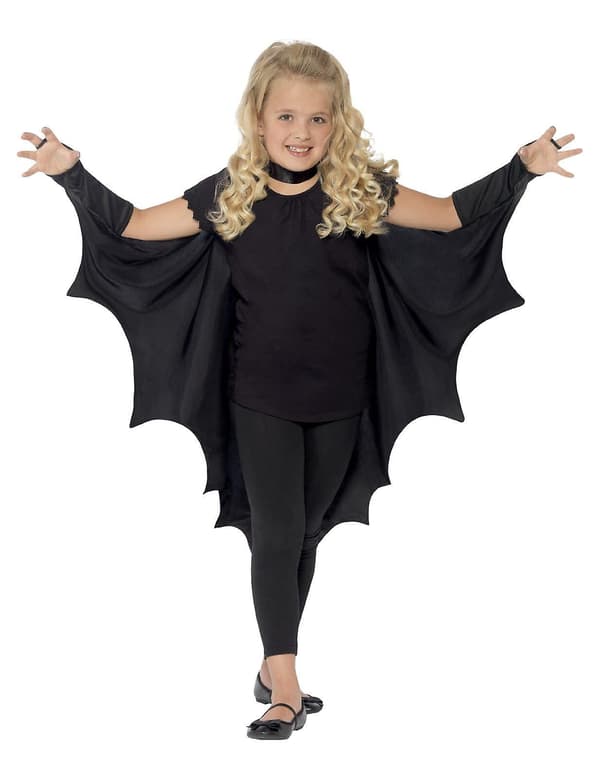 Svart flaggermus-vampyrkappe for barn Halloween One Size One Size