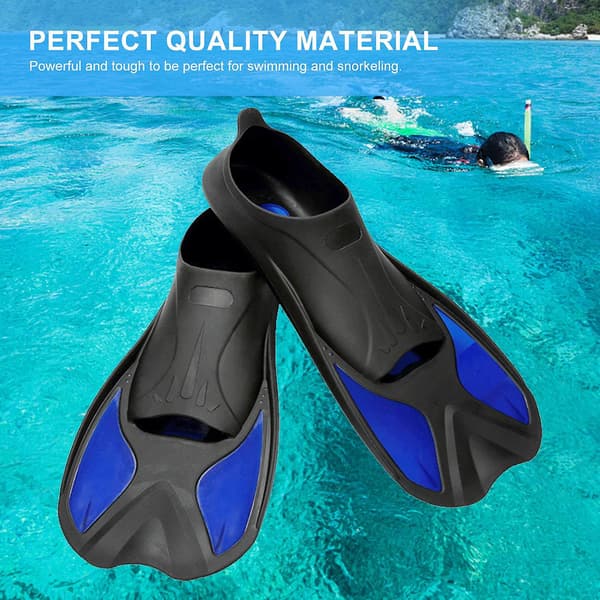 Swim Fins for Lap Swimming and Diving - Soft TPR Material and Adjustable Strap - 1 Pair