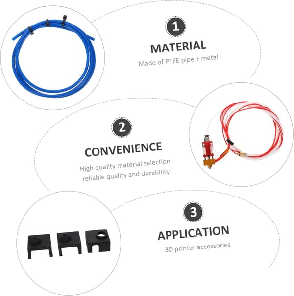 2 sett skriver Hotend Kit PTFE-rør og silikonstrømpe for utskriftstilbehør Ekstruder kompatibel