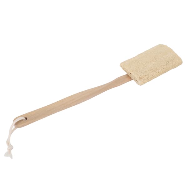 Exfoliating Soft Loofah Bath Brush with Detachable Long Wooden Handle