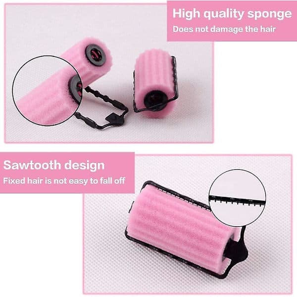 Hårrullar Svamp DIY Hårrullar Set Hårrullar Små Magiska Lockrullar Skumrullar (rosa) - 6 st