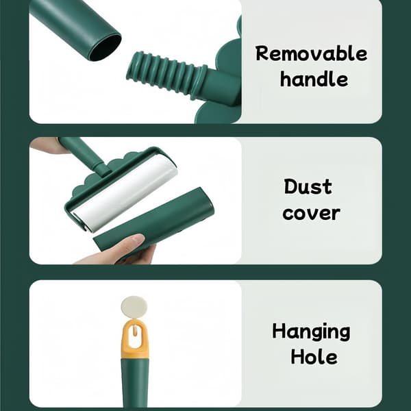 Pet Hair Lint Rollers for Clothes, Beds, and Sofas - 16cm Wider Cleaning Surface - Pet Hair Remover - Extra Sticky - Detachable Handle