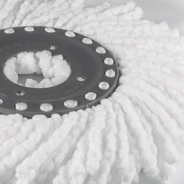 3-pak premium erstatningsmoppehoveder refill til 360° roterende rund spinmoppe mikrofiber (hvid)