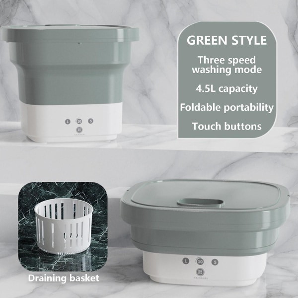 6l Folding Dehydratable Small Mini Portable Purification Underkläder Underkläder TvättmaskinMoss gre Moss green